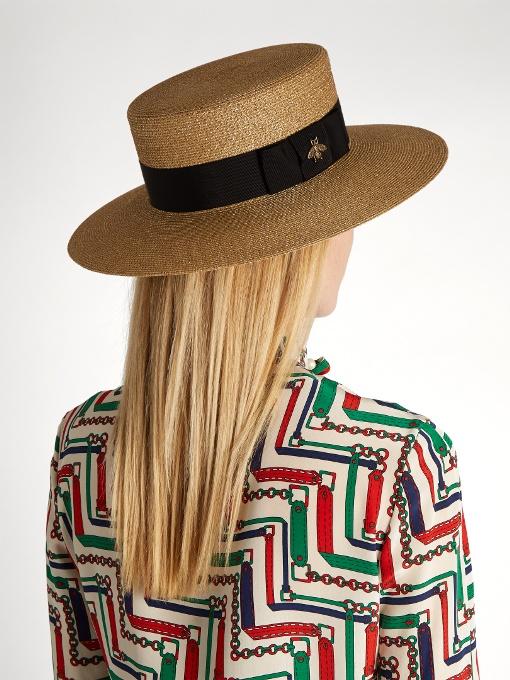 gucci gold straw hat