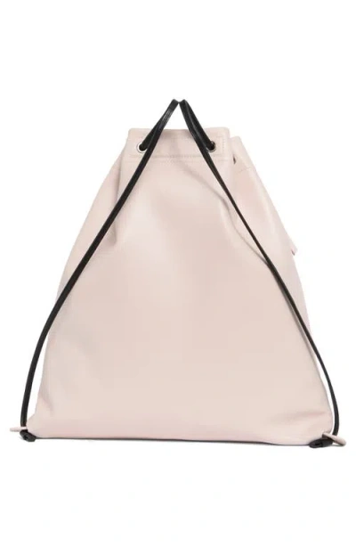 Longchamp Leather Cinch Backpack In Neutral