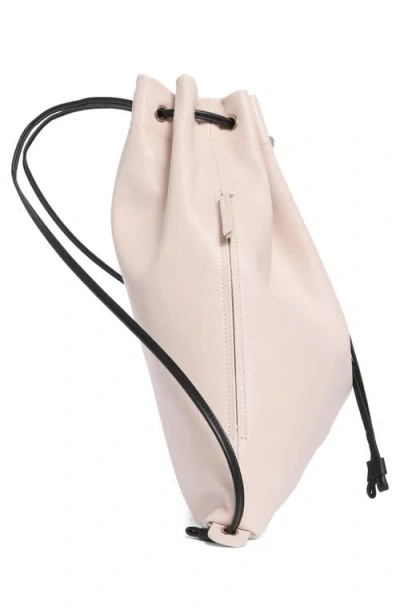 Longchamp Leather Cinch Backpack In Neutral