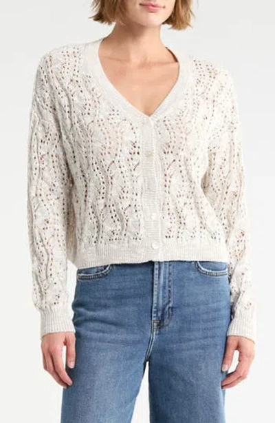 Splendid Beach Shell Button Cardigan In Multi
