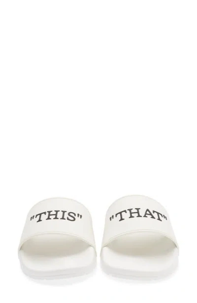 Off-white Graphic-print Flip Flops In White
