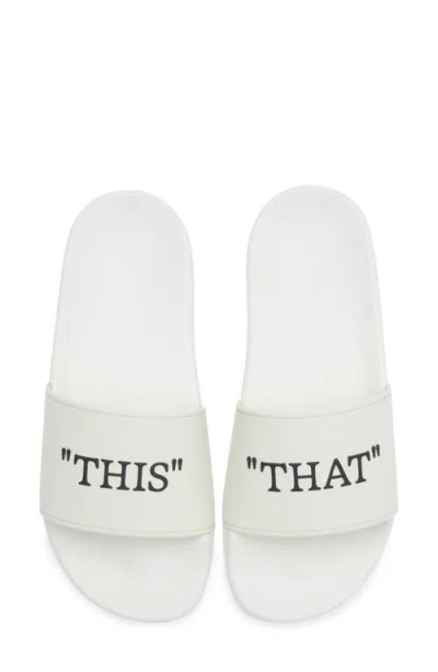 Off-white Graphic-print Flip Flops In White