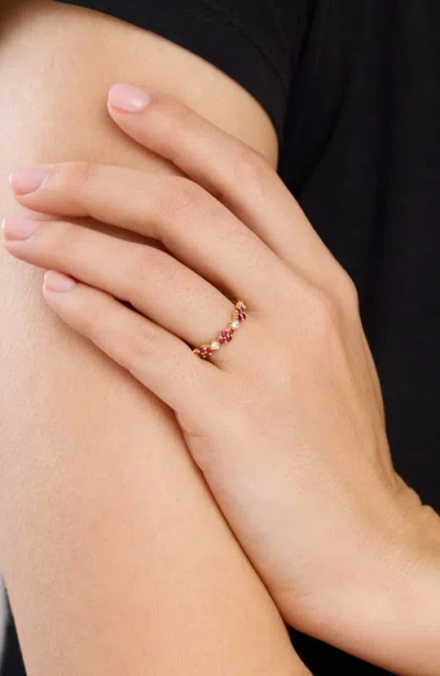 Bony Levy El Mar 18k Yellow Gold Ruby & Diamond Stackable Ring In Gold