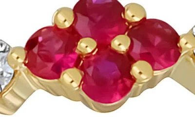 Bony Levy El Mar 18k Yellow Gold Ruby & Diamond Stackable Ring In Gold