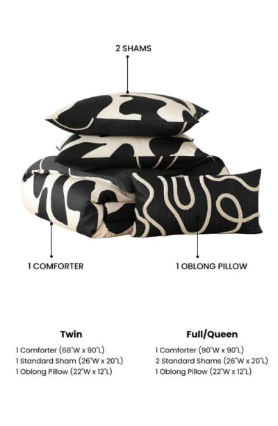 Bebejan Clay Trees Reversible 5-piece Comforter Set In Black