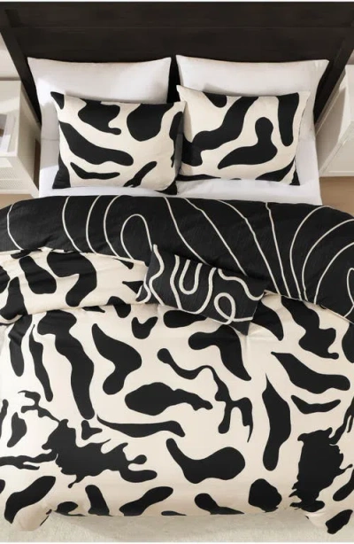 Bebejan Clay Trees Reversible 5-piece Comforter Set In Black