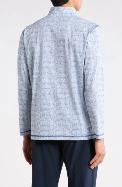 Bugatchi Half Zip Pullover In Blue