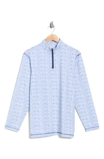 Bugatchi Half Zip Pullover In Blue