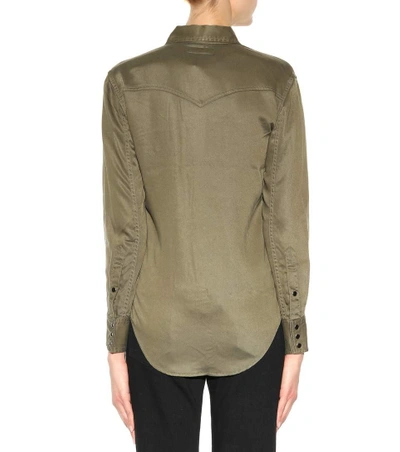 Shop Saint Laurent Military-inspired Shirt In Army Greee Garm Dyed