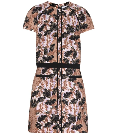 Carven Printed Crepe Mini Dress In Lrue