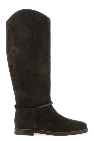 Brunello Cucinelli Black Solid Boots In Black