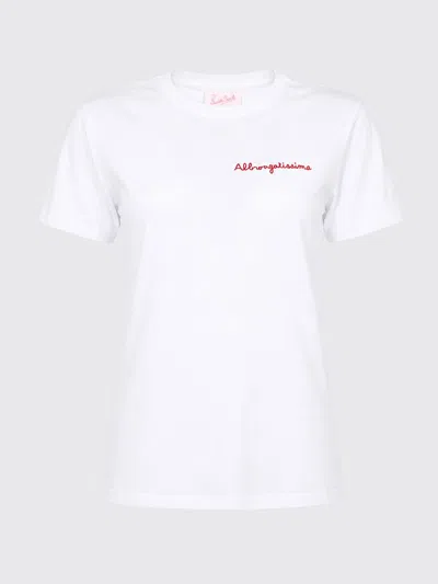 Mc2 Saint Barth Off White Solid Crew Neck T-shirt In White