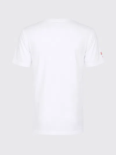 Mc2 Saint Barth Off White Solid Crew Neck T-shirt In White