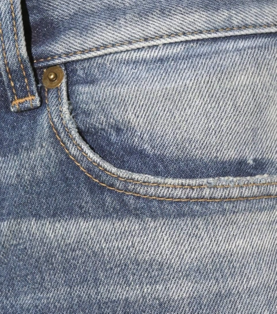 Shop Saint Laurent Flared Jeans In Dirty Vietage Llue