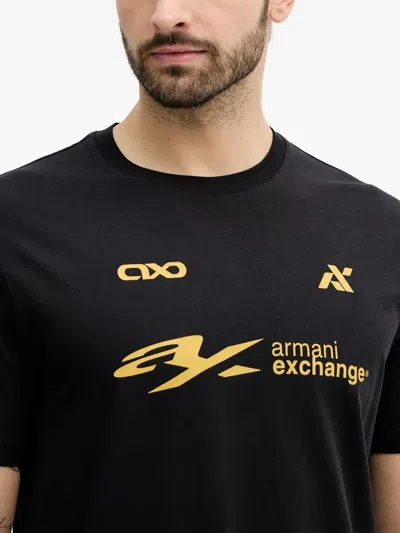 Armani Exchange Logo-print T-shirt In Black
