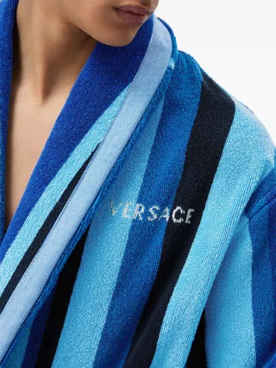 Versace Home Medusa Stripe-pattern Robe In Multi