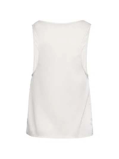 Medeea Button-placket Racerback Top In White