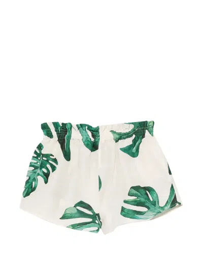 Raquel Diniz Leaf-print Elasticated Shorts In Multi