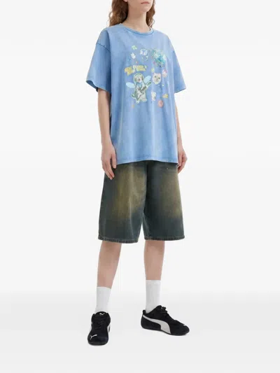 Mini Cream Graphic-print T-shirt In Multi