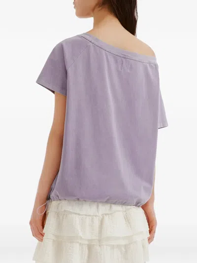 B+ab Drawstring-hem T-shirt In Purple