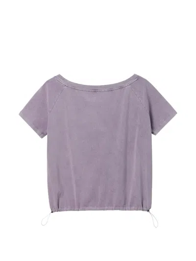 B+ab Drawstring-hem T-shirt In Purple