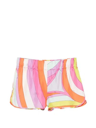 Pucci Iride-print Silk Shorts In Multi