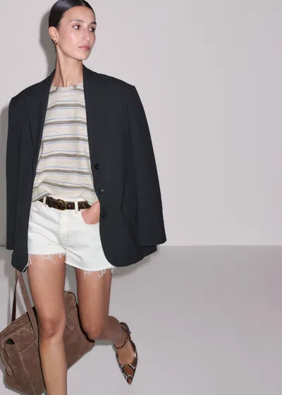 Me+em Textured Stripe Tee Light Cream Multi In Multi