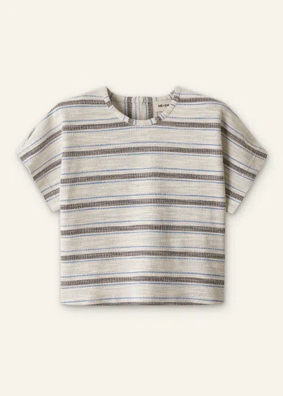 Me+em Textured Stripe Tee Light Cream Multi In Multi