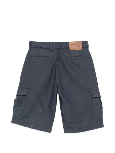Fay Belt-loop Cargo Shorts In Blue