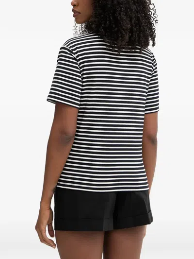 Twinset Horizontal-stripe Logo-embroidered T-shirt In Multi