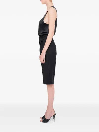 Medeea Button-placket Racerback Top In Black