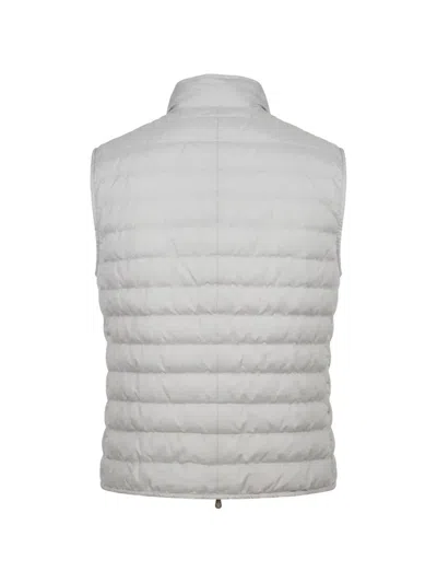 Brunello Cucinelli Quilted Gilet In Gray