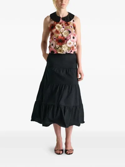 Dorothee Schumacher Blooming Meadow Silk-trimmed Top In Multi