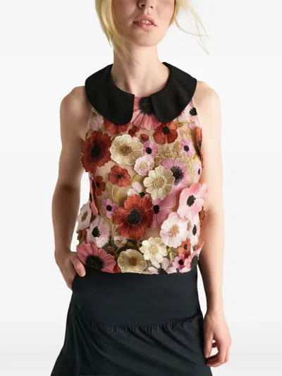 Dorothee Schumacher Blooming Meadow Silk-trimmed Top In Multi