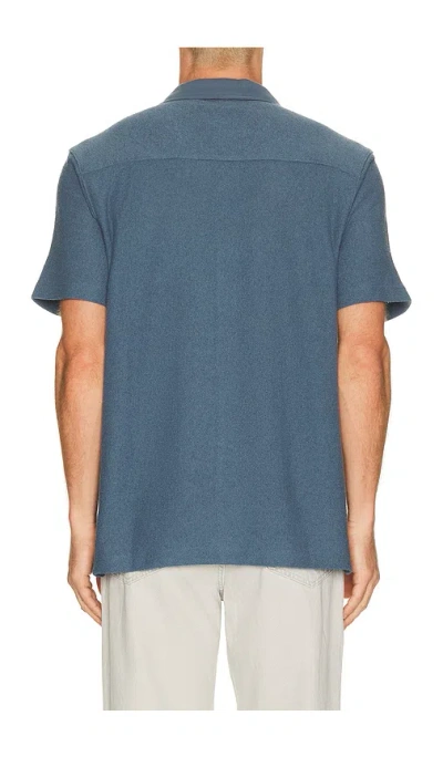 Paige Mens Lakeside Oliver Short-sleeve Cotton-blend Shirt In Blue