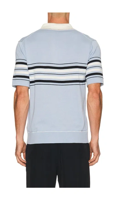 Simkhai Mens Periwinkle Sky Multi Brandon Popver Cotton Polo Shirt Xxl In Blue