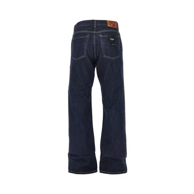 Fendi Dark Wash Regular Fit Jeans In Blue