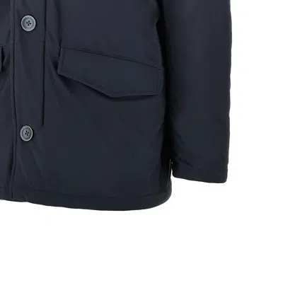 Herno Sub-zero Button-fastening High-neck Coat In Blue