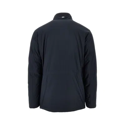 Herno Sub-zero Button-fastening High-neck Coat In Blue