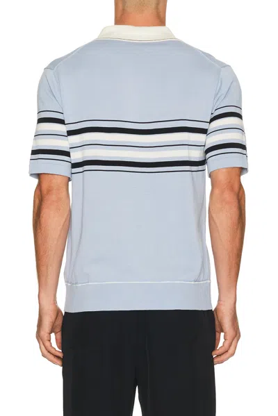 Simkhai Mens Periwinkle Sky Multi Brandon Popver Cotton Polo Shirt Xxl In Blue