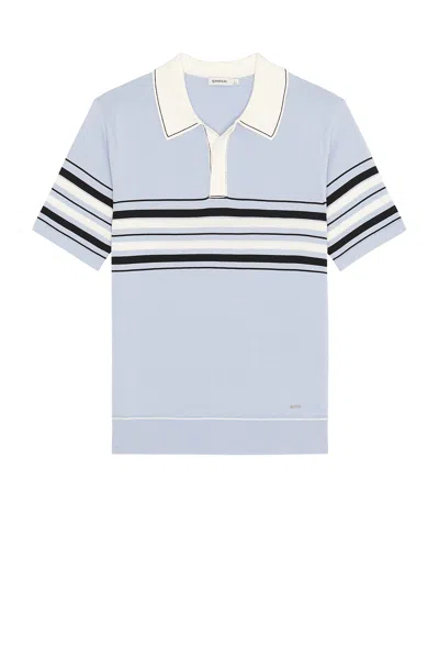 Simkhai Mens Periwinkle Sky Multi Brandon Popver Cotton Polo Shirt Xxl In Blue