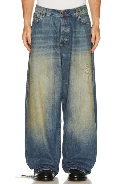 424 Big Daddy Wide-leg Distressed Jeans In Blue