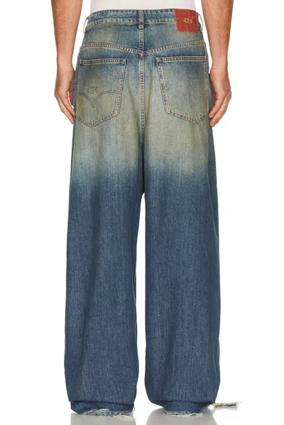 424 Big Daddy Wide-leg Distressed Jeans In Blue
