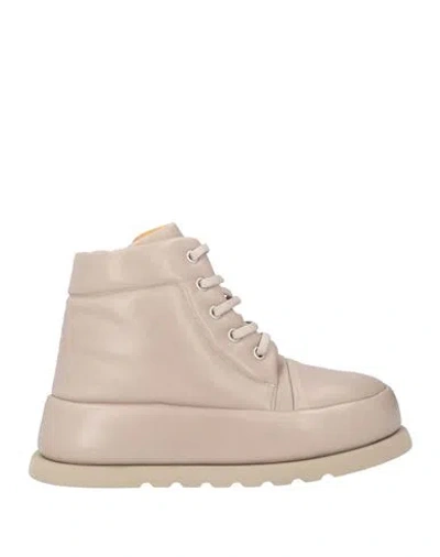 Marsèll Woman Ankle Boots Beige Size 8 Calfskin In Neutral
