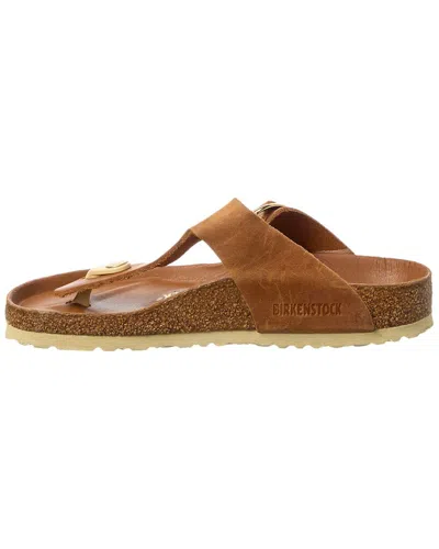 Birkenstock Gizeh Big Buckle Oiled Leather Sandals In Brown