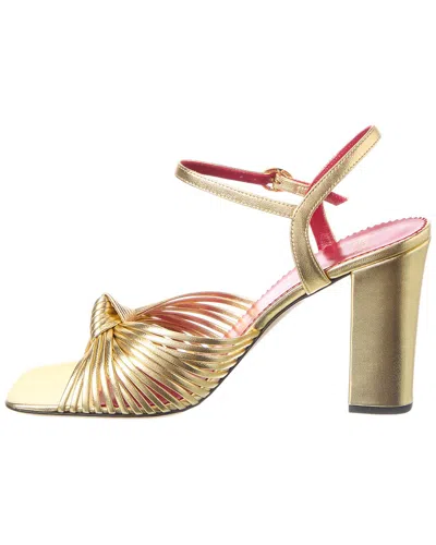 Valentino 90mm Vlogo Anne Metallic Leather Block-heel Sandals In Blue
