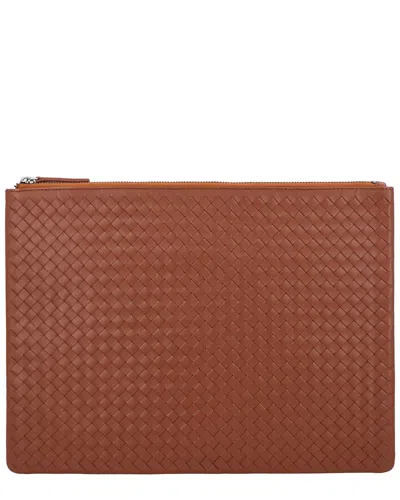 Dragon Diffusion A4 Leather Pochette In Brown