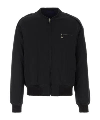 Visvim Black Wool Blend Gunner Down Jacket In Black