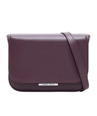 Giorgio Armani Small X 10 Corso Como Push-lock Shoulder Bag In Burgundy
