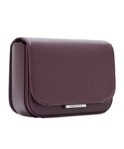 Giorgio Armani Small X 10 Corso Como Push-lock Shoulder Bag In Burgundy